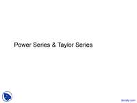 Power Series and Taylor Series - Advanced Engineering Math - Tutorial Slides
