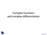 Complex Functions - Advanced Engineering Math - Lecture Slides - Docsity