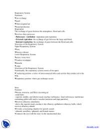 Respiratory System - Human Body Anatomy - Lecture Notes - Docsity