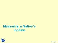 Measuring a Nation’s Income - Introduction to Macroeconomics - Lecture Slides