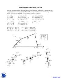 Matrix Dynamic Analysis for Four Bar: Solved Problems