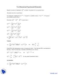 2D Rigid Body Kinematics: Centers, Velocities, and Accelerations