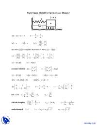 State Space Model for Spring-Mass-Damper: Solved Examples