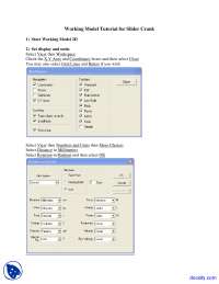 Working Model Tutorial for Slider Crank
