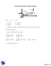 Lagrangian Dynamics for Simple Pendulum: Solved Equations