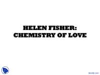 Chemistry of Love - Philosophy of Love - Lecture Slides