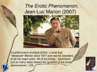 Erotic Phenomenon - Philosophy of Love - Lecture Slides