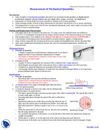 Mechanical Measurement - Instrumentation, Measurements, Statistics - Lecture Notes