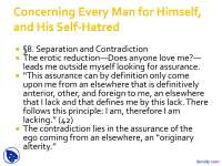 Self-Hatred - Philosophy of Love - Lecture Slides