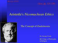 Aristotle's Nicomachean Ethics - Introduction to Philosophy - Lecture Slides