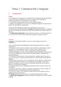 Lengua Espñola Tema 1 - Apuntes de Comunicación Audiovisual - Docsity