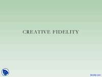 Creative Fidelity - Philosophy of Love - Lecture Slides