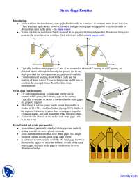 Strain Gage Rosettes - Instrumentation, Measurements, Statistics - Lecture Notes