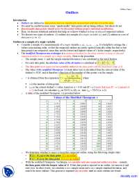 Outliers - Instrumentation, Measurements, Statistics - Lecture Notes