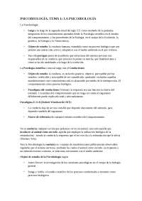 Psicobiologia tema 1 - Apuntes de Psicología - Docsity
