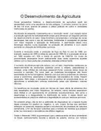 o Desenvolvimento da Agricultura
