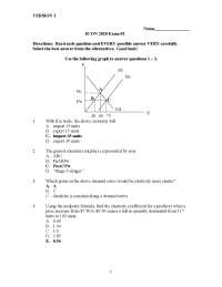 Principles of Microeconomics - Exam 2 Version A Solutions | ECON 2020 ...