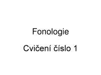 Fonologie - Elementary Czech - Lecture Slides