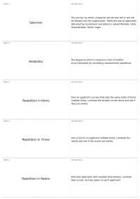 Selection and Assessment Processes in Human Resources