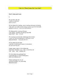 Game - Conversational Mandarin Chinese - Lecture Notes