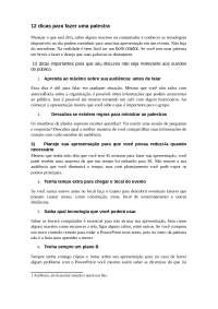12 dicas para fazer uma palestra - dicas Estudo - Docsity