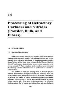 14 – Processing of Refractory Carbides and Nitrides (Powder, Bulk, and ...