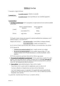 TEMA 2: La Ley Concepto y tipos de leyes La posición constitucional ...