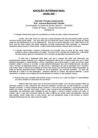 Análise da Adoção Internacional