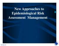 Epidemiological Risk - Health - Lecture Slides