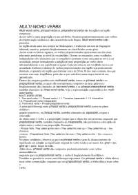 Multi-word verbs, Phrasal verbs, Prepositional verbs