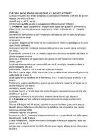 Il diritto della scuola Bolognese e i generi letterari Docsity