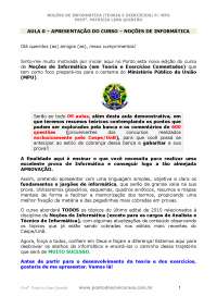MPU 2013 - TÉCNICO JUDICIÁRIO (CURSO COMPLETO EM PDF rar) - aula 00