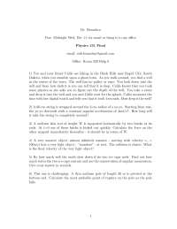 General Physics - Final Exam Paper | PHY 131 - Docsity