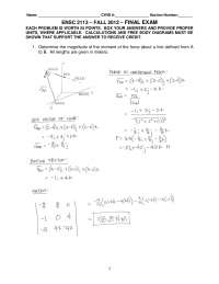 Final Exam with Solutions - Statics | ENSC 2113 - Docsity