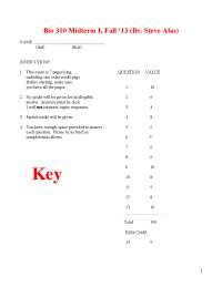Midterm Exam 1 with Answers - Cell and Molecular Biology | BIO 310 ...