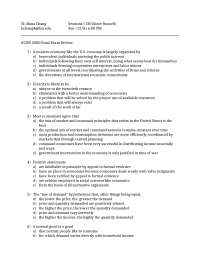 Principles of Microeconomics - Final Review Sheet | ECON 2000 - Docsity