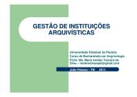 Gestão de instituições arquivísticas