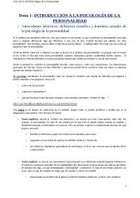 Tema 1: INTRODUCCIÓN A LA PSICOLOGÍA DE LA PERSONALIDAD A - Apuntes de ...