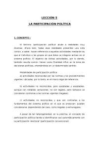 La participacion politica - Apuntes de Ciencia de la administración ...