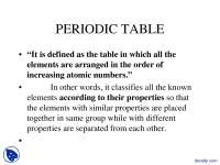 Periodic Table - Applied Chemistry - Lecture Slides
