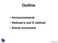 Heitman’s Soil e method - Soil Physics - Lecture Slides