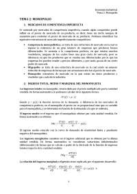 ECONOMÍA INDUSTRIAL - MONOPOLIO