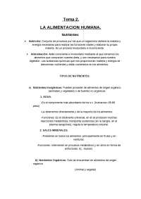 Apuntes sobre la Alimentación Humana