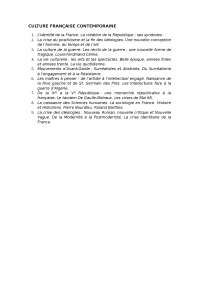 CULTURE FRANÇAISE CONTEMPORAINE (PARTIE 1º ET 2º)