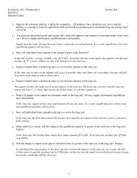 Intermediate Microeconomics - Homework - Solved Quiz | EC 301 - Docsity