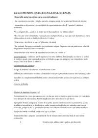 Desarrollo Social en la Adolescencia: Los Mundos Sociales y las Amistades - Prof. del Barr