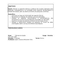 Ementa - Toxicologia Clínica 7º período 2014.1
