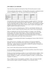 The simplex algorithm - Apuntes de Administración de Empresas - Docsity