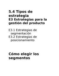 Tipos de estrategia: posicionamiento, segmentación, gestión del producto