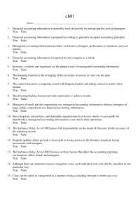 Exam 1 for Introduction to Managerial Accounting | ACCT 2101 - Docsity
